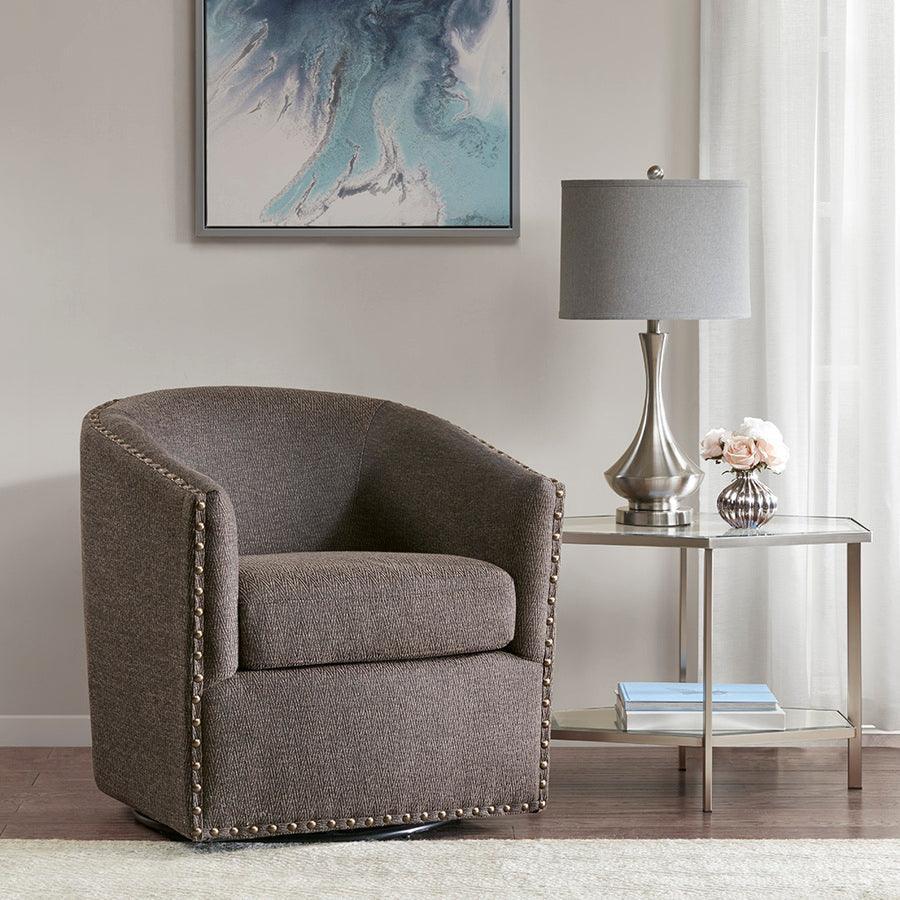 Olliix.com Accent Chairs - Tyler Swivel Chair Chocolate