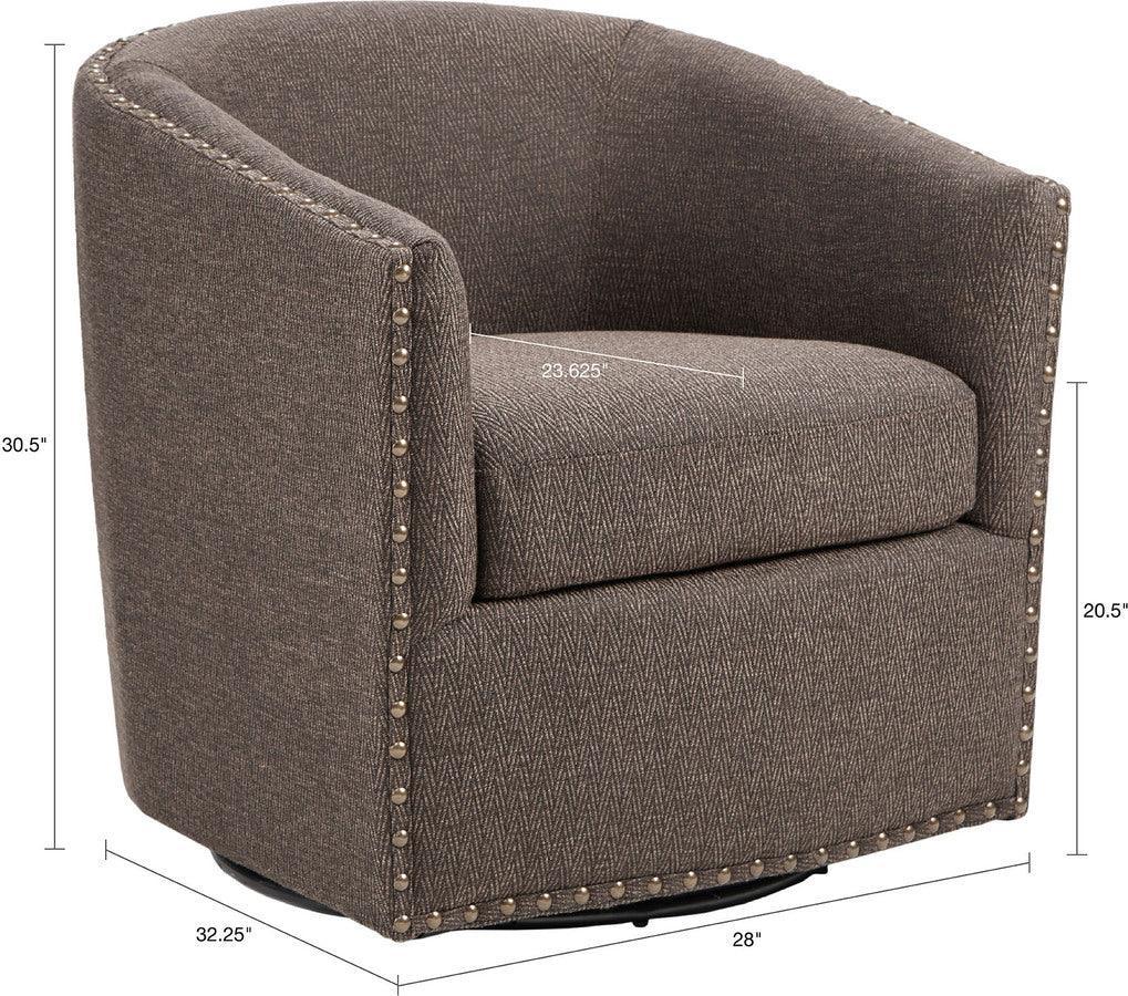 Olliix.com Accent Chairs - Tyler Swivel Chair Chocolate