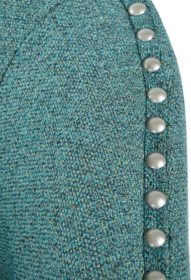 Olliix.com Accent Chairs - Tyler Swivel Chair Teal Multicolor