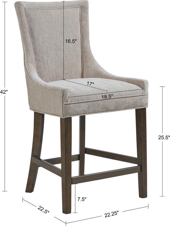 Olliix.com Barstools - Ultra 25.5" Upholstered Counter Stool Cream