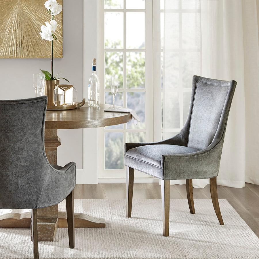 Olliix.com Dining Chairs - Ultra Traditional Dining Side Chair (set of 2) 23.25"W x 24.75"D x 39"H Dark Gray