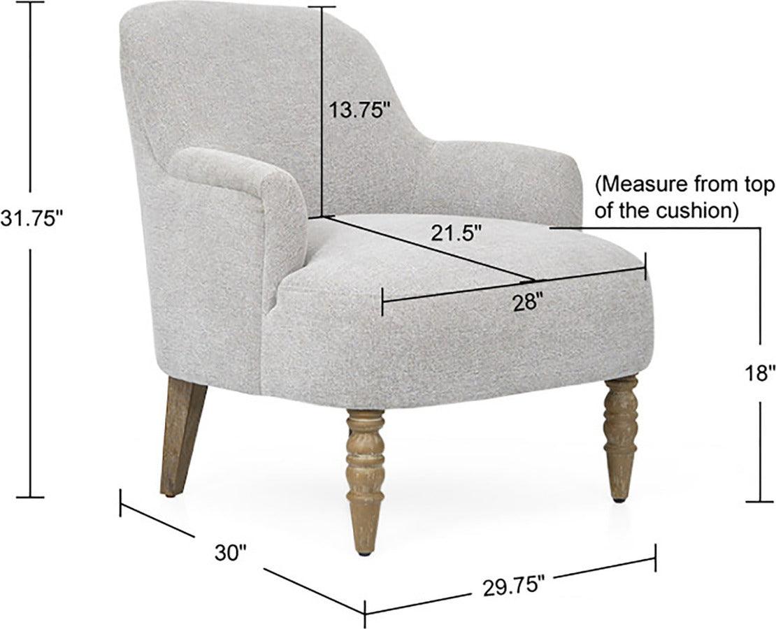 Olliix.com Accent Chairs - Upholstered Accent Chair Light Grey MT100-1183