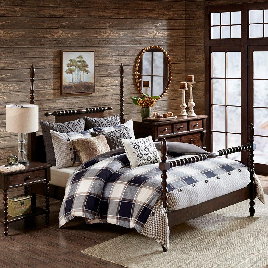 Olliix.com Comforters & Blankets - Urban Queen Cabin Cotton Jacquard Comforter Set Brown