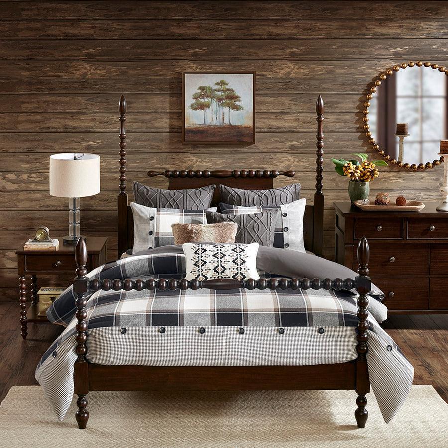 Olliix.com Comforters & Blankets - Urban Queen Cabin Cotton Jacquard Comforter Set Brown