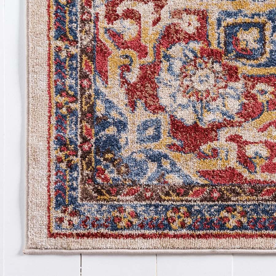 Unique Loom Indoor Rugs - Utopia Traditional 9x12 Rectangular Rug Beige/Burgundy