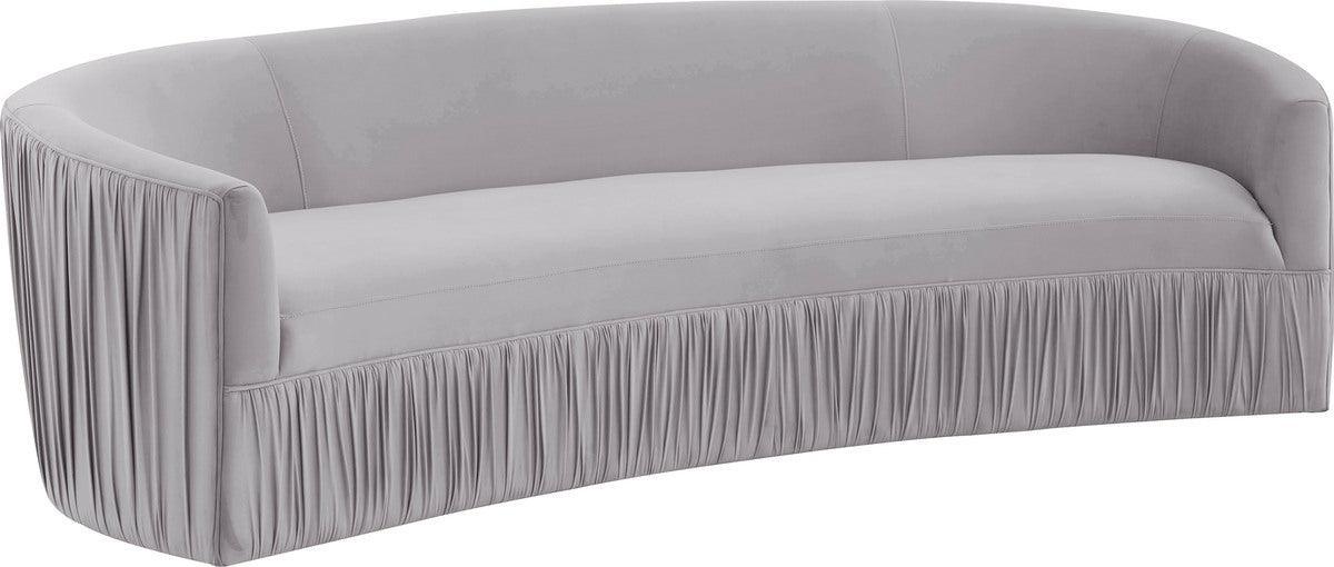 Tov Furniture Sofas & Couches - Valerie Pleated Light Gray Velvet Sofa