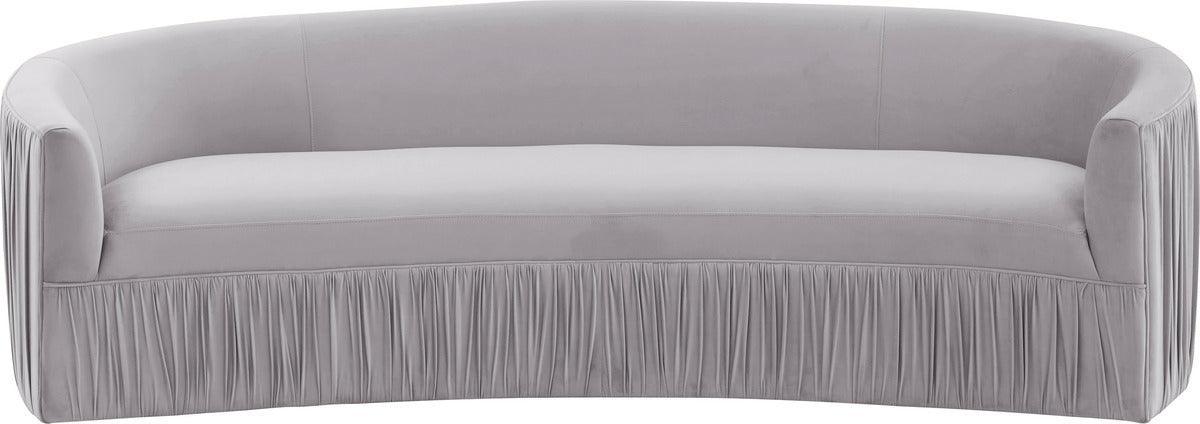 Tov Furniture Sofas & Couches - Valerie Pleated Light Gray Velvet Sofa