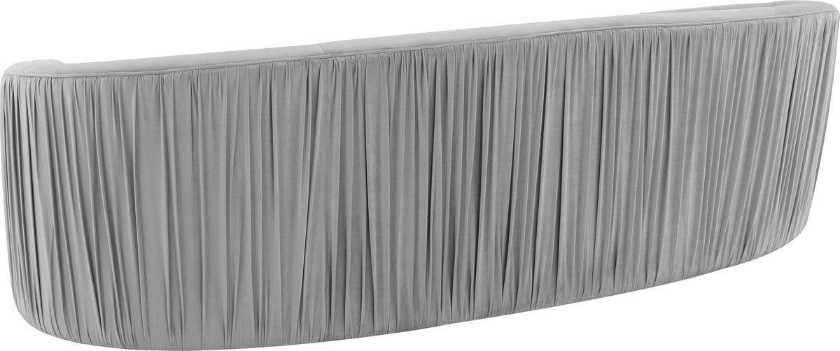 Tov Furniture Sofas & Couches - Valerie Pleated Light Gray Velvet Sofa