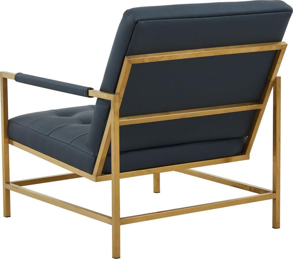 Tov Furniture Accent Chairs - Van Charcoal Vegan Leather Accent Chair