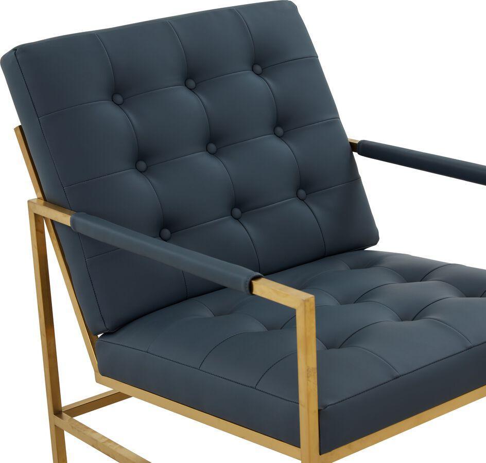 Tov Furniture Accent Chairs - Van Charcoal Vegan Leather Accent Chair