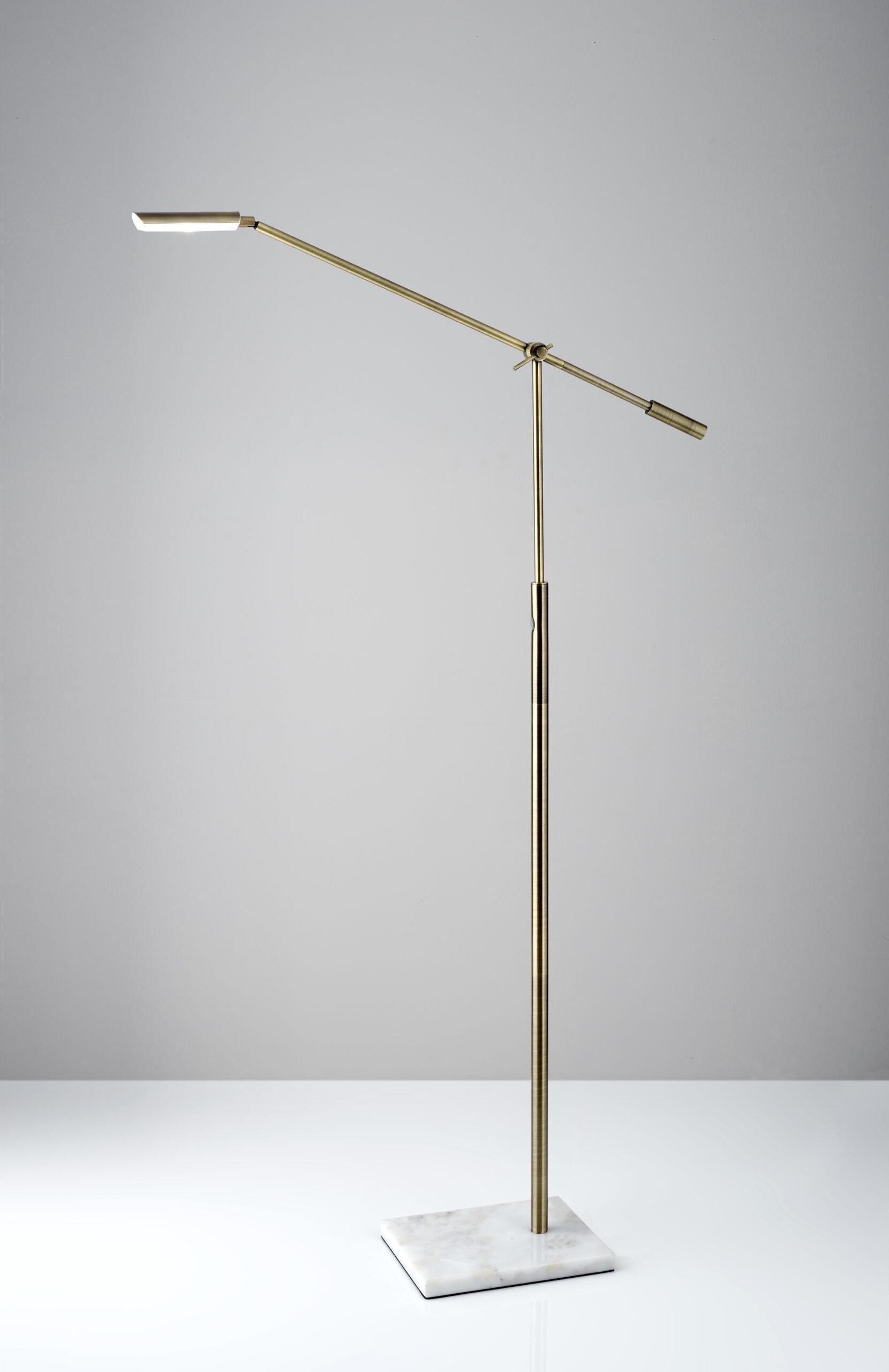 Adesso Floor Lamps - Vera LED Floor Lamp Antique Brass