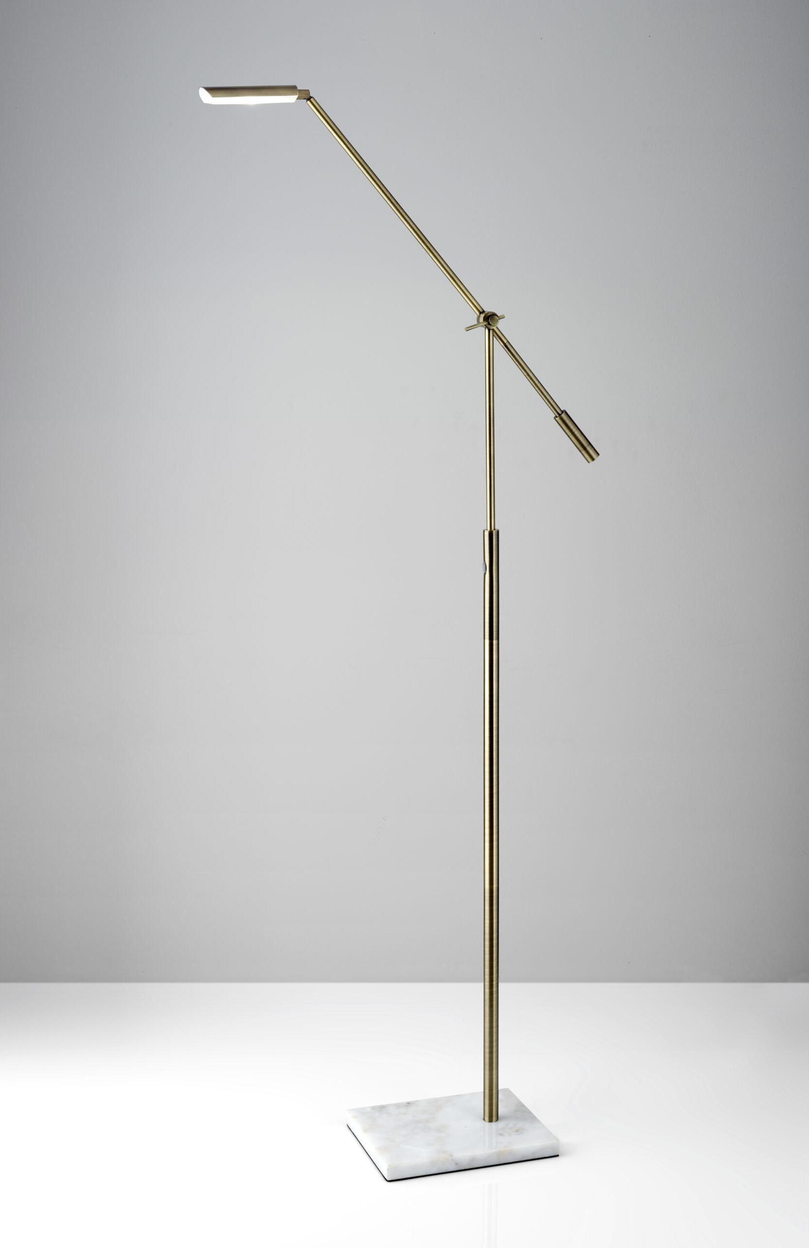 Adesso Floor Lamps - Vera LED Floor Lamp Antique Brass
