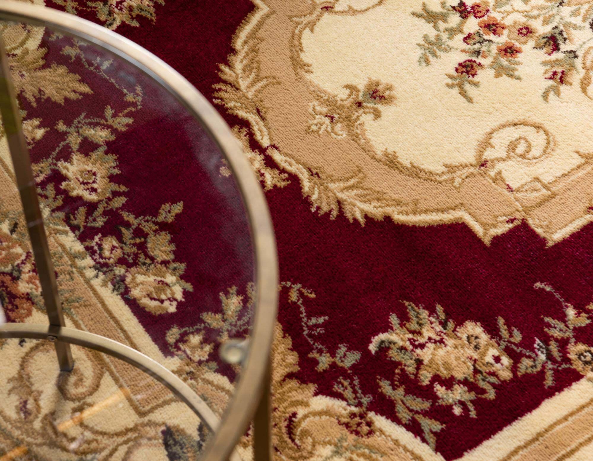 Unique Loom Indoor Rugs - Versailles Floral 5x8 Rug Burgundy & Multicolor