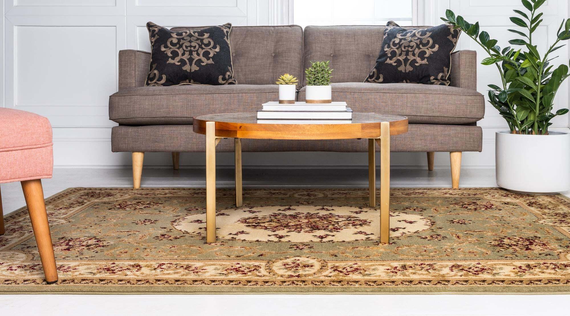 Unique Loom Indoor Rugs - Versailles Floral 5x8 Rug Green & Multicolor