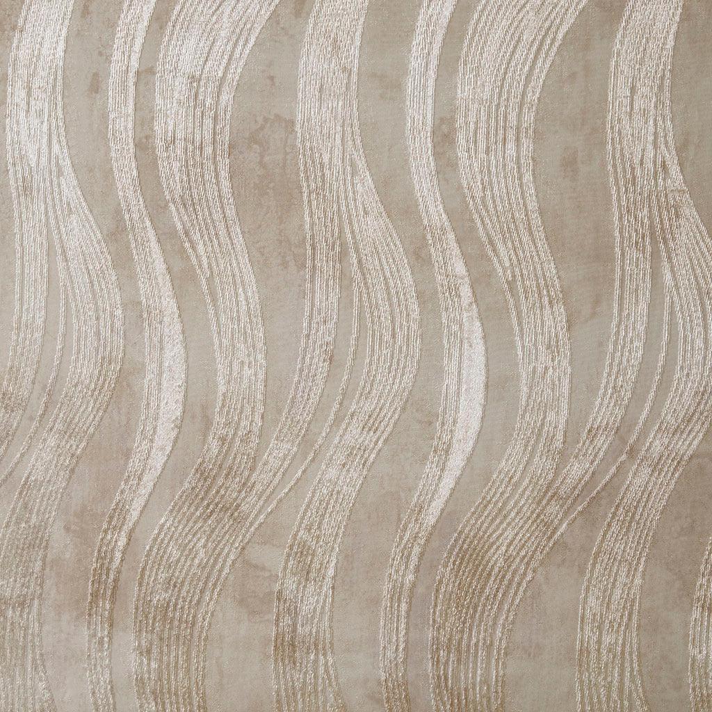 Olliix.com Curtains - Victorio 108 H Printed Jacquard Grommet Top Total Blackout Curtain Ivory
