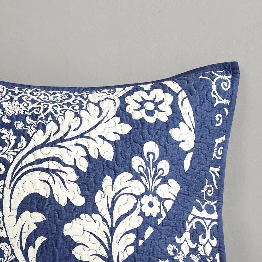 Olliix.com Comforters & Blankets - Vienna Full/Queen 6 Piece Reversible Coverlet Set Indigo