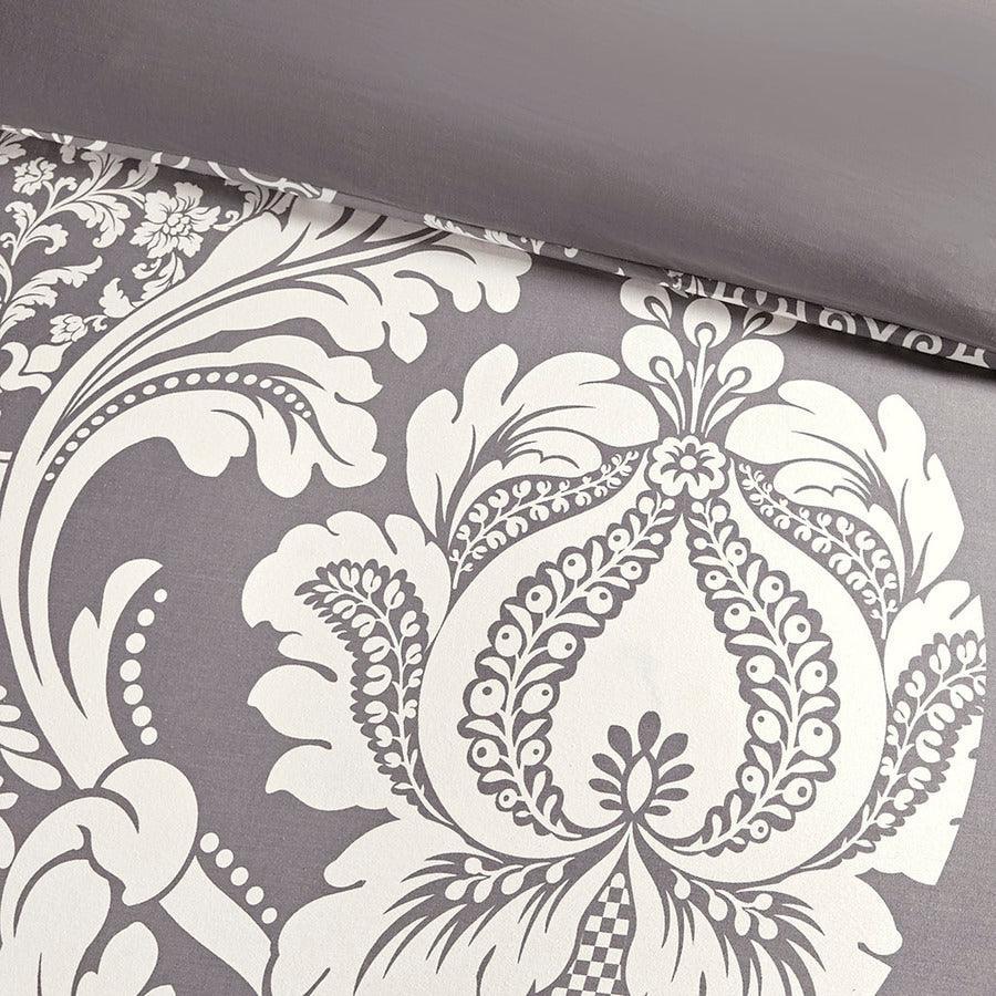 Olliix.com Comforters & Blankets - Vienna Shabby Chic| 7 Piece Cotton Printed Comforter Set Gray Cal King