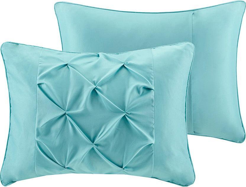 Olliix.com Comforters & Blankets - Vinnie 26" W Comforter and Sheet Set Aqua Twin