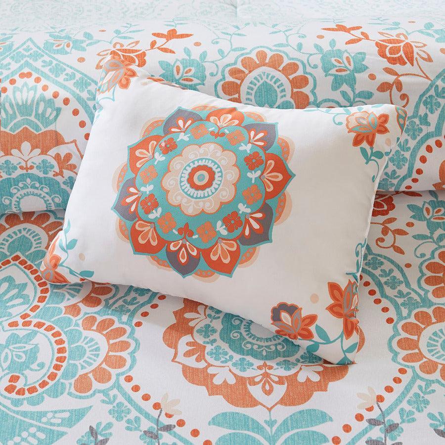 Olliix.com Comforters & Blankets - Vinnie Intelligent Design Comforter and Sheet Set Aqua Queen