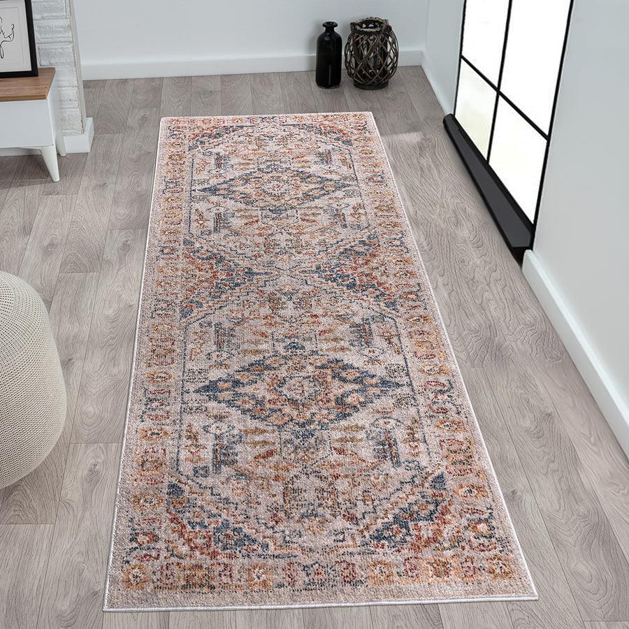 Olliix.com Indoor Rugs - Vintage Medallion Woven Area Rug Orange Multi MP35-8047