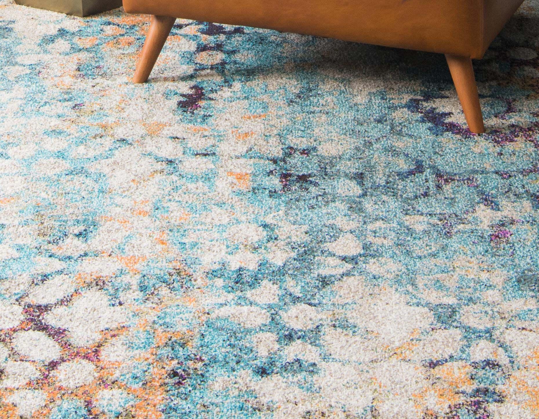 Unique Loom Indoor Rugs - Vita Abstract 2x3 Rug Turquoise & Multicolor