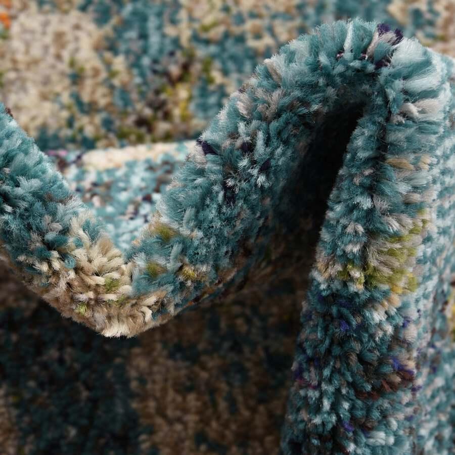 Unique Loom Indoor Rugs - Vita Contemporary 10x13 Rectangular Rug Turquoise