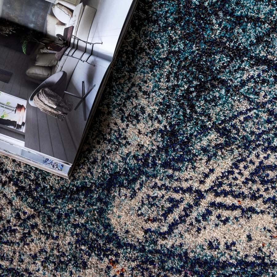 Unique Loom Indoor Rugs - Vita Modern Palace Rectangular Rug Blue