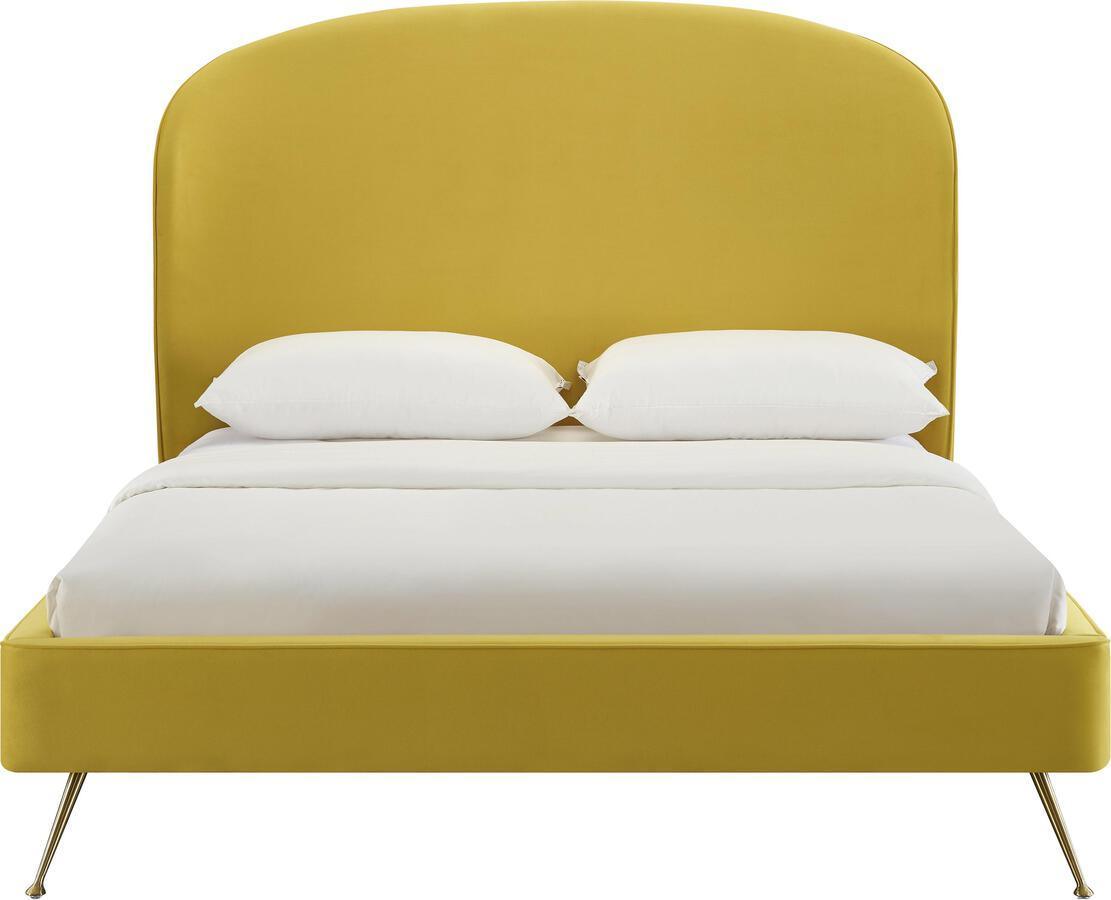 Tov Furniture Beds - Vivi Burnt Gold Velvet Bed in King