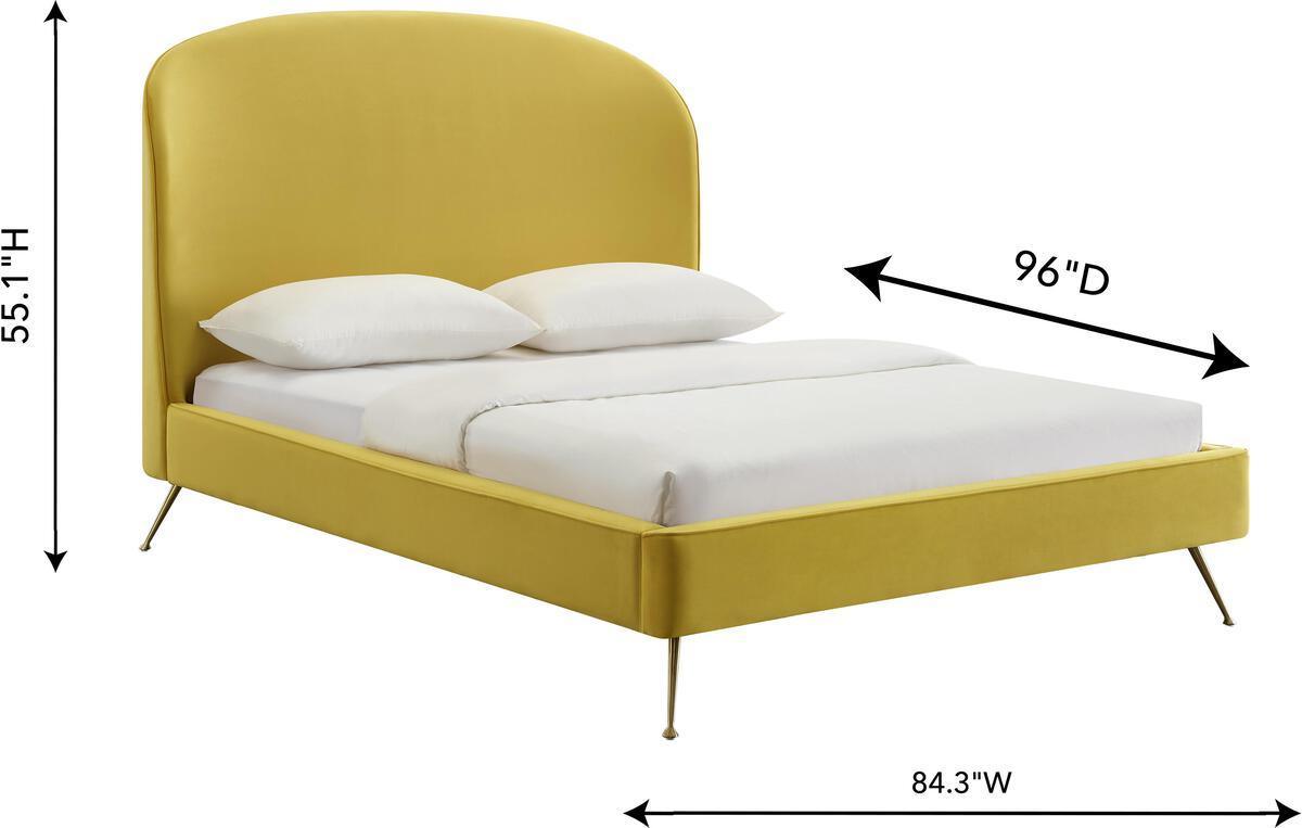 Tov Furniture Beds - Vivi Burnt Gold Velvet Bed in King