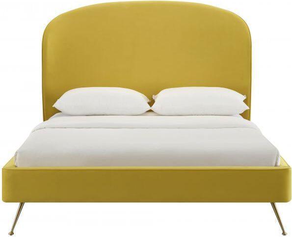Tov Furniture Beds - Vivi Burnt Gold Velvet Bed in Queen