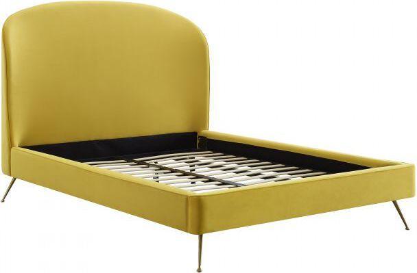 Tov Furniture Beds - Vivi Burnt Gold Velvet Bed in Queen