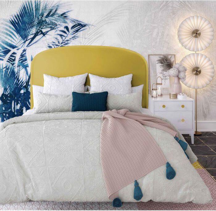 Tov Furniture Beds - Vivi Burnt Gold Velvet Bed in Queen