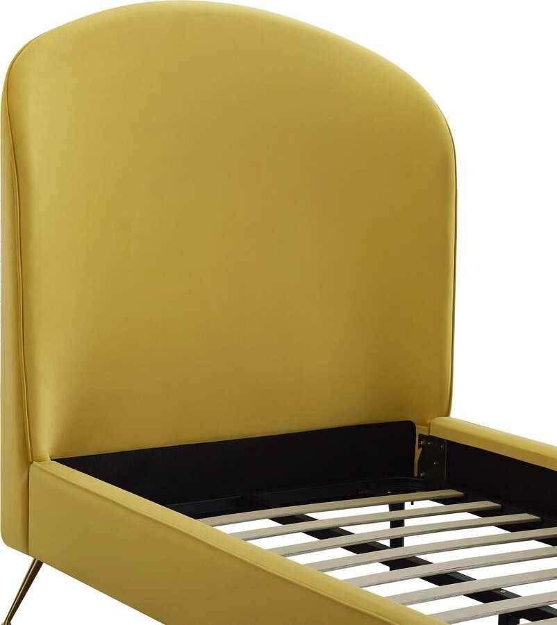 Tov Furniture Beds - Vivi Burnt Gold Velvet Bed in Twin