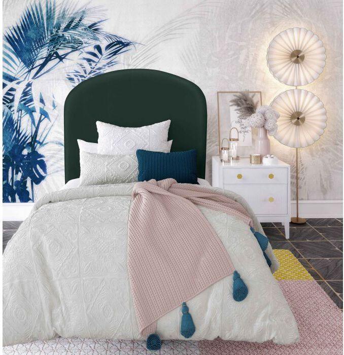 Tov Furniture Beds - Vivi Forest Green Velvet Bed in Twin