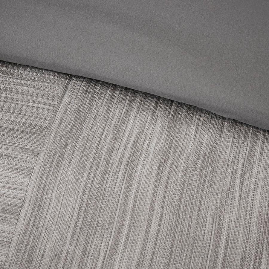 Olliix.com Comforters & Blankets - Walter 7 Piece Printed Seersucker Comforter Set Gray Cal King
