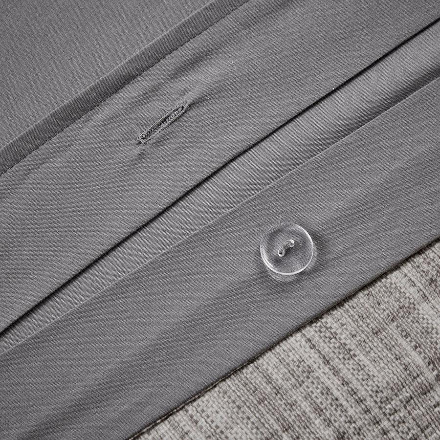 Olliix.com Duvet & Duvet Sets - Walter Transitional 3 Piece Printed Seersucker Duvet Cover Set King/Cal King Gray