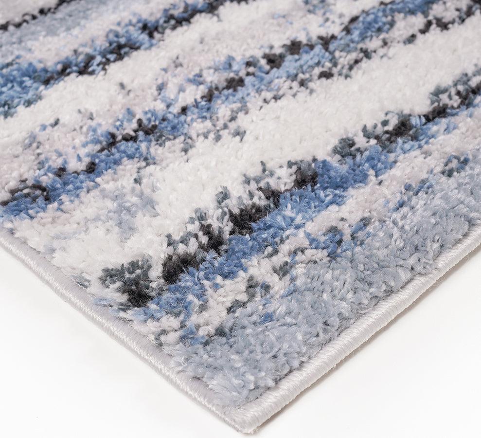 Olliix.com Indoor Rugs - Watercolor Abstract Stripe Woven Area Rug Blue MP35-8042