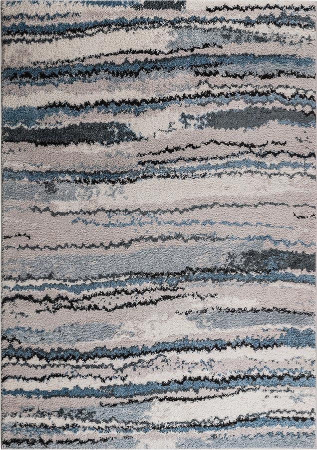 Olliix.com Indoor Rugs - Watercolor Abstract Stripe Woven Area Rug Blue MP35-8045