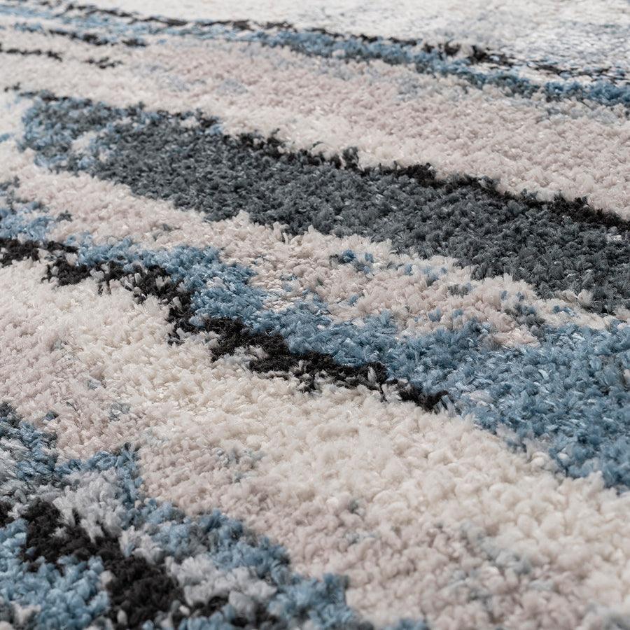 Olliix.com Indoor Rugs - Watercolor Abstract Stripe Woven Area Rug Blue MP35-8045
