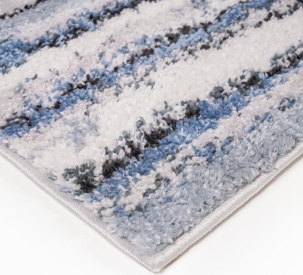 Olliix.com Indoor Rugs - Watercolor Abstract Stripe Woven Area Rug Blue MP35-8045