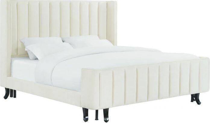 Tov Furniture Beds - Waverly Cream Velvet Bed in King
