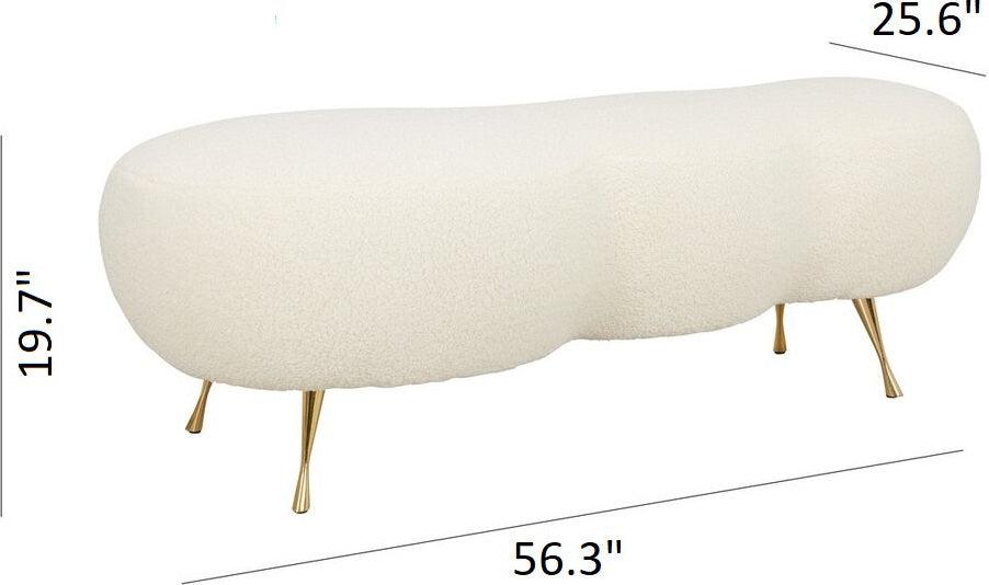 Tov Furniture Benches - Welsh Bench Beige & Gold