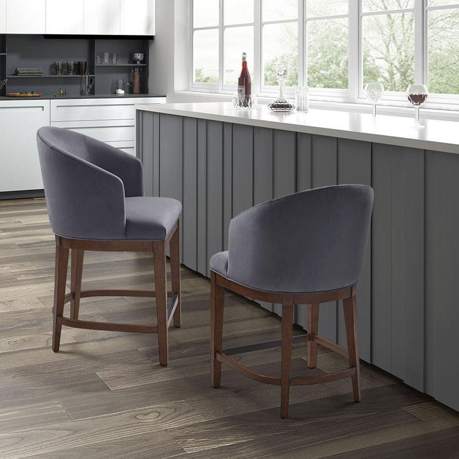 Olliix.com Barstools - Wheaton 25" Upholstered Counter Stool Walnut