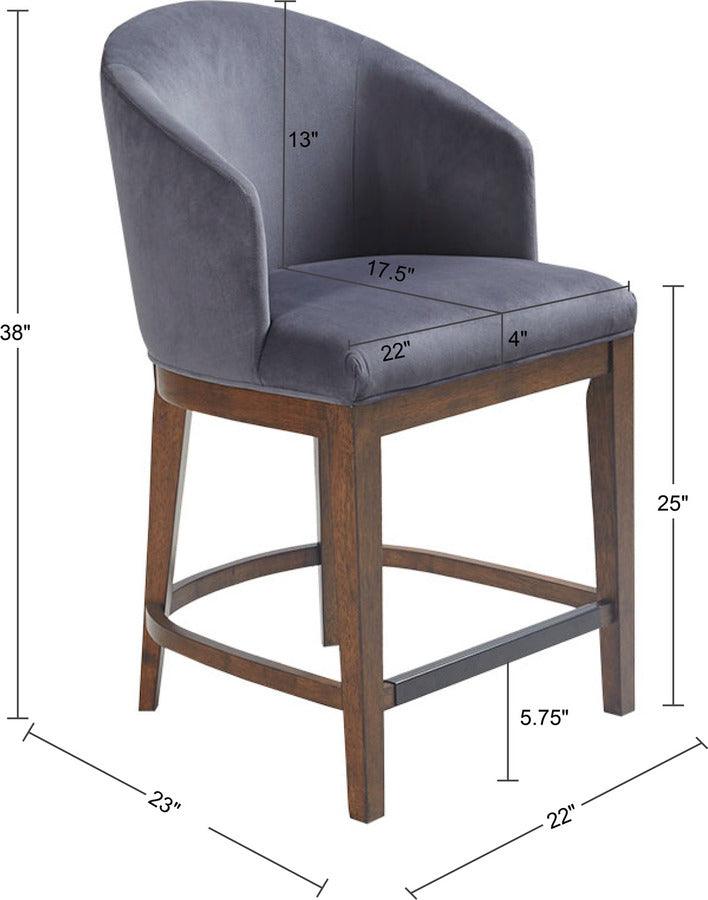 Olliix.com Barstools - Wheaton 25" Upholstered Counter Stool Walnut