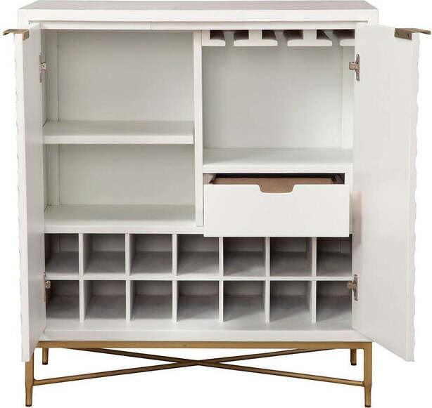 Alpine Furniture Buffets & Cabinets - White Pearl Bar Cabinet