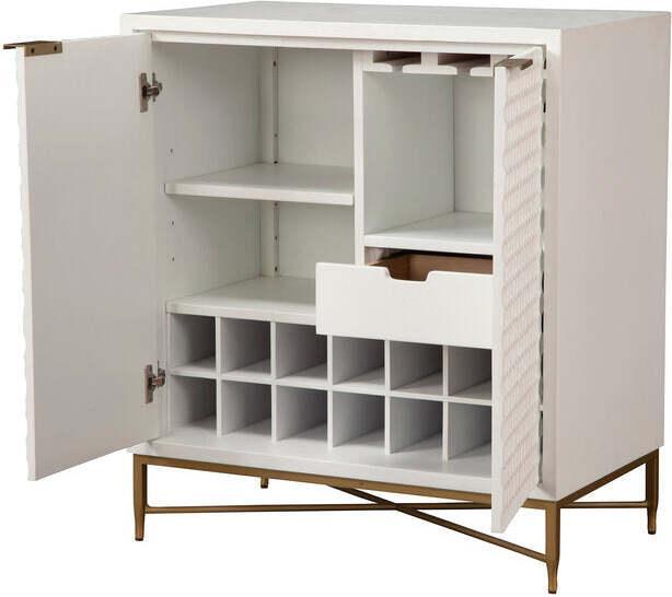 Alpine Furniture Buffets & Cabinets - White Pearl Bar Cabinet