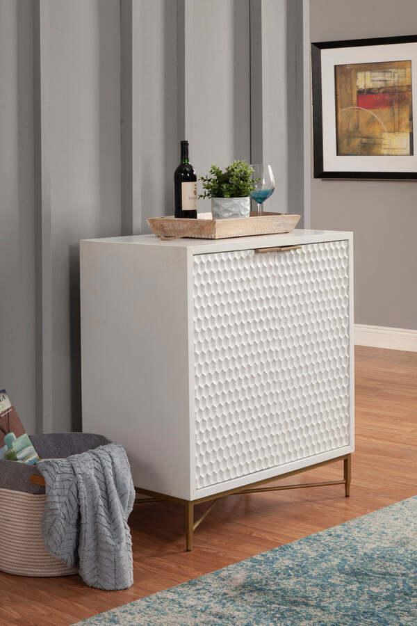 Alpine Furniture Buffets & Cabinets - White Pearl Bar Cabinet