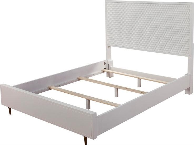 Alpine Furniture Beds - White Pearl California King Panel Bed White