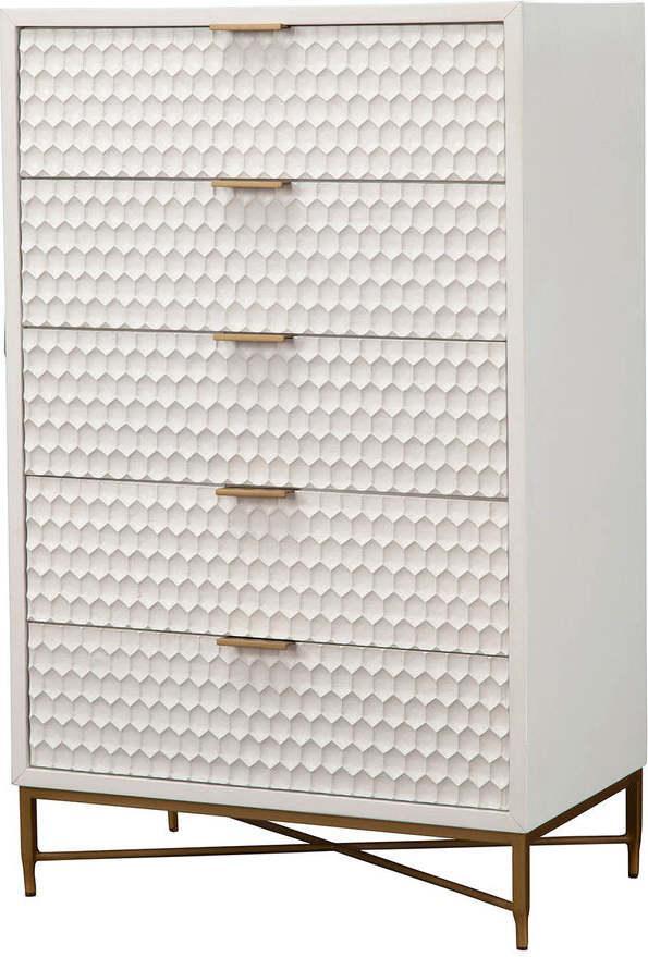 Alpine Furniture Chest of Drawers - White Pearl Chest