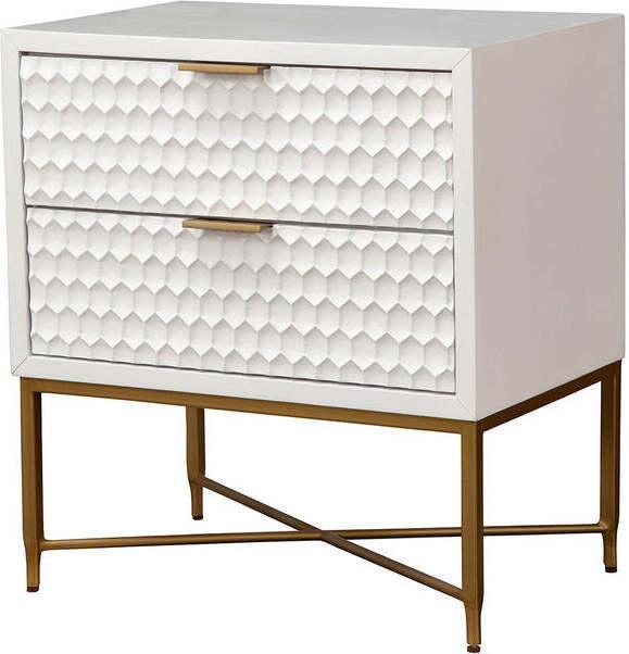 Alpine Furniture Nightstands & Side Tables - White Pearl Nightstand